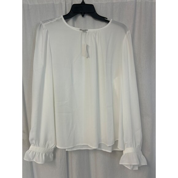 Jcrew Factory Button-neck top with ruffles Item BD267 Size Large - Picture 3 of 3